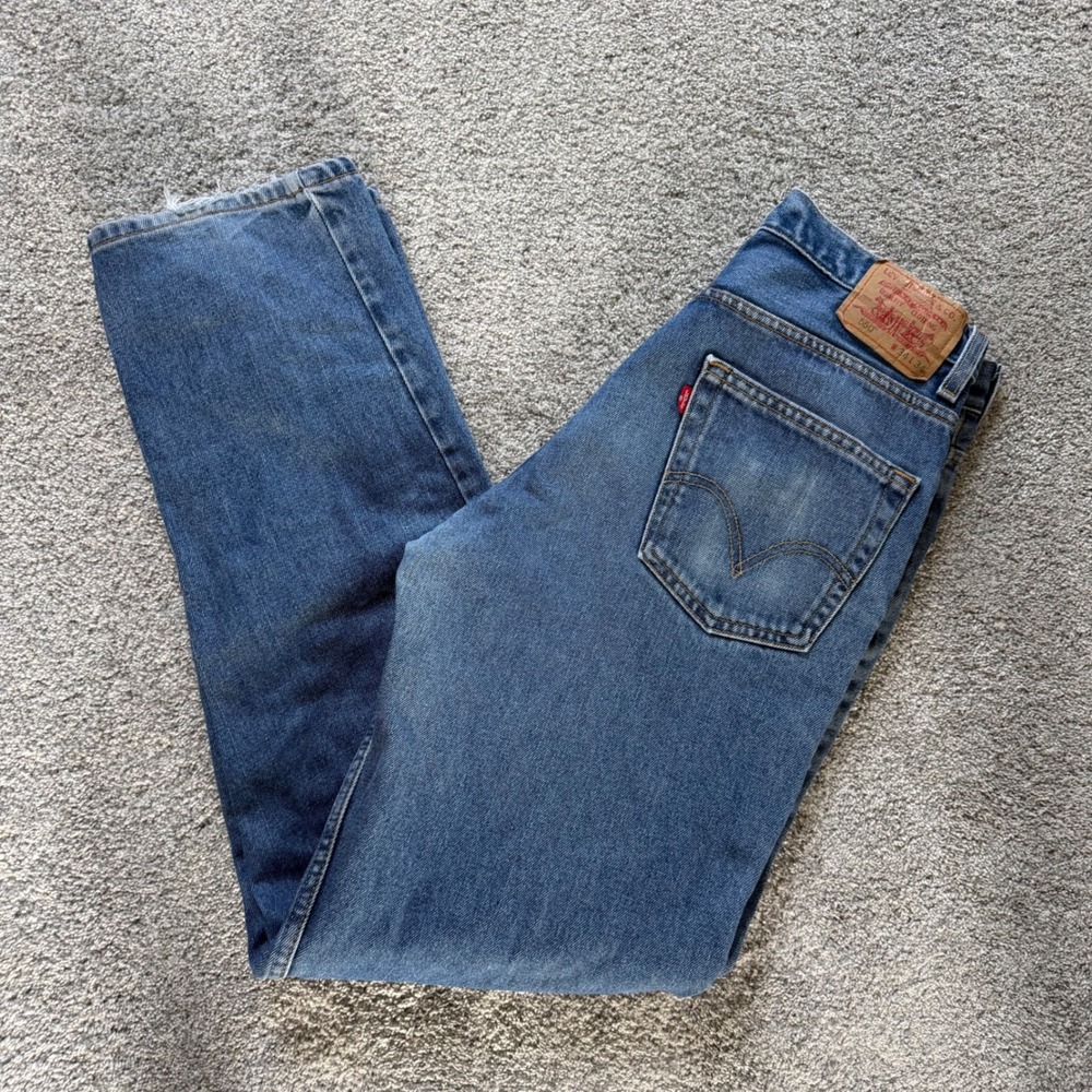 Levis 550 Relaxed Fit Tapered Leg Jeans Mens 34x34 Medium Wash Blue Vintage